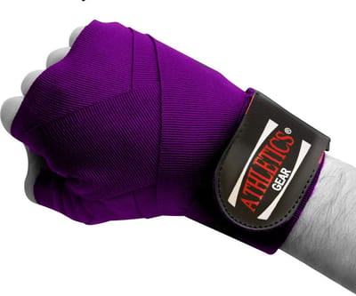 Professionele Bokshandschoen Winders 3.5m Elastische Bandages met Klittenband voor Boksen, MMA en Kickboksen (Paars)