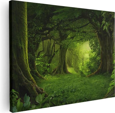 Artaza Canvas Schilderij Jungle - 40x30 cm - Klein - Wanddecoratie Bos - Muurdecoratie Woonkamer - Kamer Accessoires Natuur