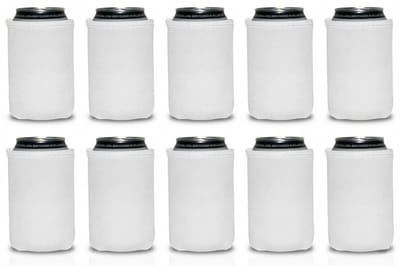 EIZOOK 10x Neopreen Blikkoelers Wit – Koelhouders voor Bier- en Frisdrankblikjes 330 ml – Opvouwbare Can Coolers
