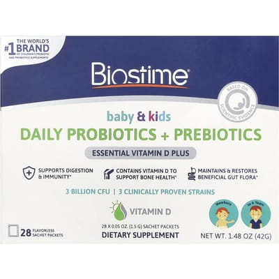 Biostime, Baby & Kinderen, Dagelijks Probioticum + Prebioticum, Pasgeboren tot 6 Jaar, 28 geurloze sachets, 1,5 g (0,05 oz) elk