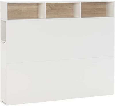 Bed hoofdeinde - Opbergruimte hoofdbord - Slaapkamerinrichting - Met 2 deuren - 95 cm breed - Wit