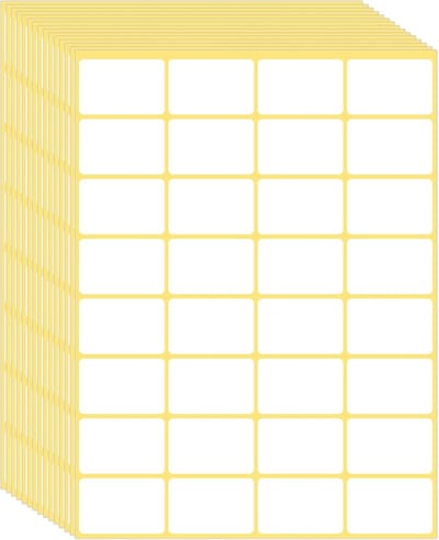 Printetiketten Wit - Witte Zelfklevende Etiketten - 30 Stuks - 25x38 mm (1" x 1,5") - Voor Laser/Inkjet Printer - Matt Afwerking