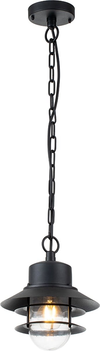 Landelijke Wandlamp - Steady Lighting - Metaal - Landelijk - E27 - L: 26cm - Voor Buiten - Woonkamer - Eetkamer - Zwart