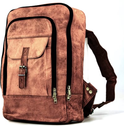 Rugtas Echt Leren Rugzak – Urban Chique Laptop Tas ‘Andora’- 45x30x10cm - OnceDoce® - model 0113
