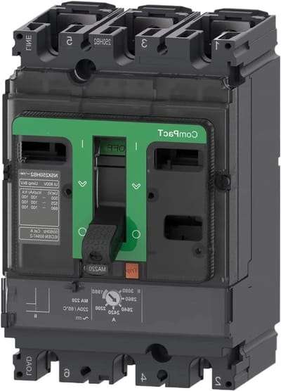 Automatische Schakelaar - Stroomonderbreker - Elektrische Distributie - 4-polig 25kA - 250 Ampere - Grijs