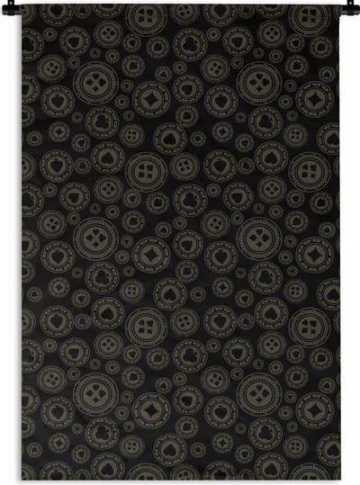 Wandkleed - Wanddoek - Casino - Poker - Chips - Patronen - 120x180 cm - Wandtapijt