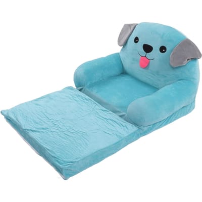 Canapé Enfant Chiot Bleu Mignon Dessin Animé Pliant Petit Canapé-Lit Double Usage Siège Enfant 2 Couches blue