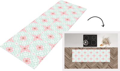 Keukenloper - Loper keuken - Bloemen - Sterren - Winter - Design - 150x50 cm - Keukenloper vinyl