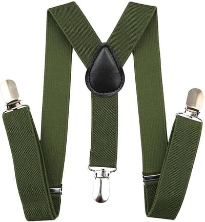 Fako Fashion - Kinder Bretels - Kinderbretels - Effen - 65cm - Army Groen