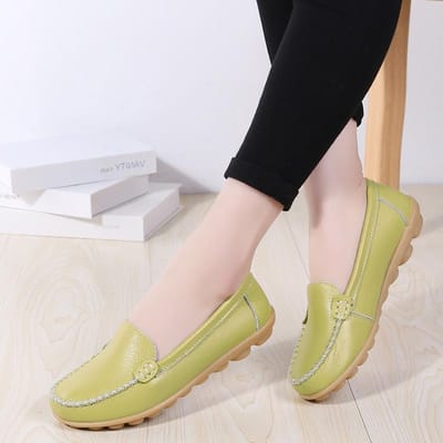 schoenen Dames Flats Ballerina's Dames Uitgesneden Leer Ademende Mocassins dames Bootschoenen Ballerina vrouw Casual Schoenen 44 black
