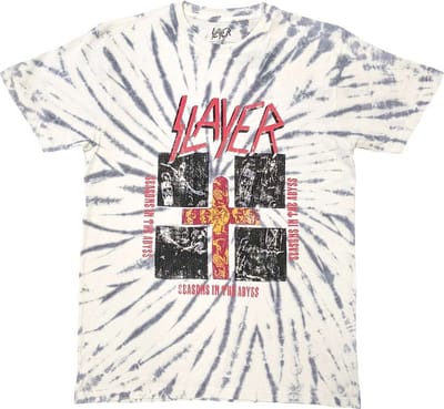 Slayer - Quad Seasons Heren T-shirt - S - Wit/Grijs