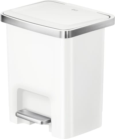 EKO - Hana 2 Pedaalemmer 15 liter - Plastic - wit - Prullenbak