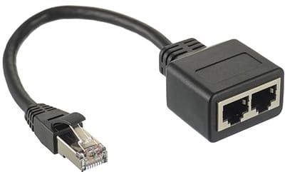 RJ45 Splitter 1 naar 2 – Internet Splitter, Netwerk Splitter, Ethernet Splitter – 2-Poorts Adapter – Geschikt voor Router, Laptop, Computer, Printer en Smart TV