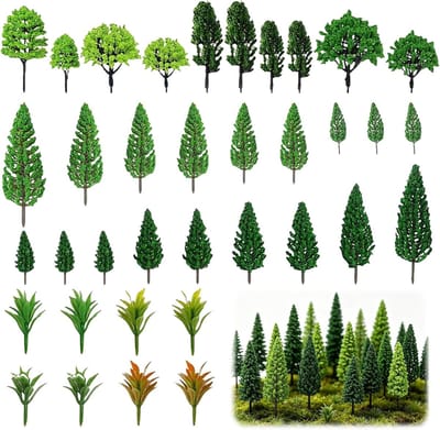 Miniatuur Bomen Set van 36 Stuks voor Modelbouw, Spoorwegaccessoires en Landschapsontwerp (3-7,5 cm)