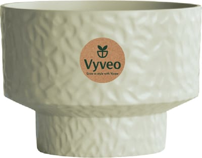 Vyveo - Bloempot Luno - 32x24 - Beige - Bloempot voor binnen en buiten - Lichtgewicht - Breukbestendig - Vorstbestendig - UV-bestendig