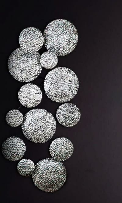Wanddecoratie - 43x112cm - Metalen Ronde vorm object - Kunstlijst - Wandversiering - Wandborden - Metaal