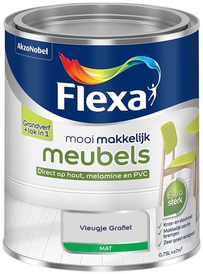 Flexa - Mooi Makkelijk Meubels Mat - Vleugje Grafiet - Mengverf - 750 Ml