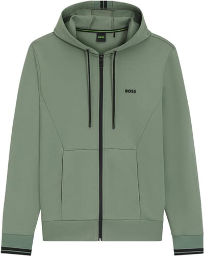 Boss Green vest groen effen sweatvest regular fit