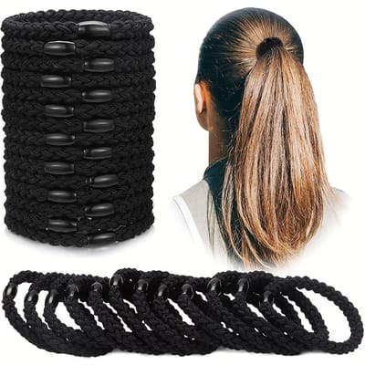 12 pièces Élastiques à Cheveux Minimalistes Scrunchies pour Cheveux Épais Bandes à Cheveux Douces Extensibles avec 12 Couleurs Unies Accessoires de Cheveux Durables Confortables brown