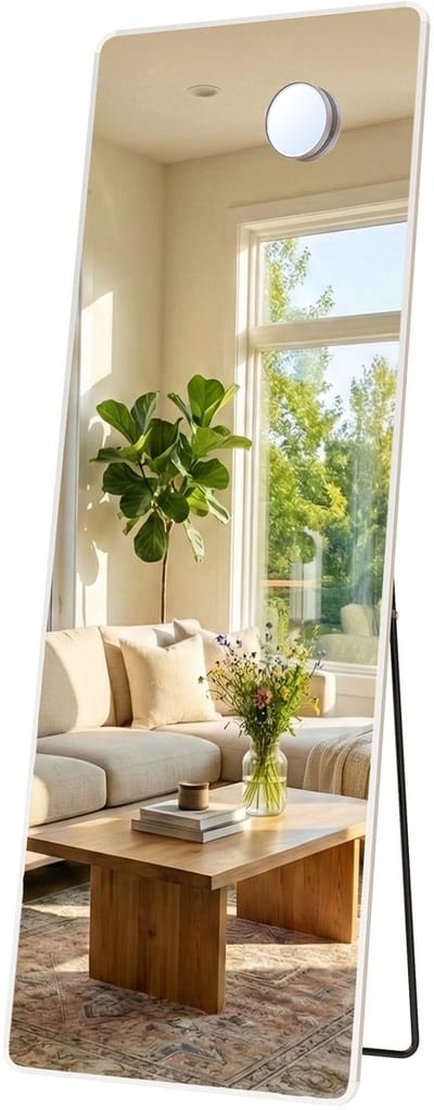 SONGMICS - Spiegel - Spiegel Staand - Aluminium Frame - Voor Slaapkamer Woonkamer Garderobe