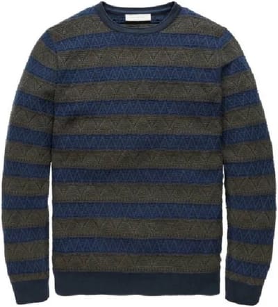 Cast Iron Trui Marineblauw/Khaki Maat M