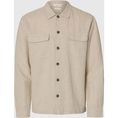 Hemdjack met relaxed fit van mix van katoen en linnen model 'LEROY'