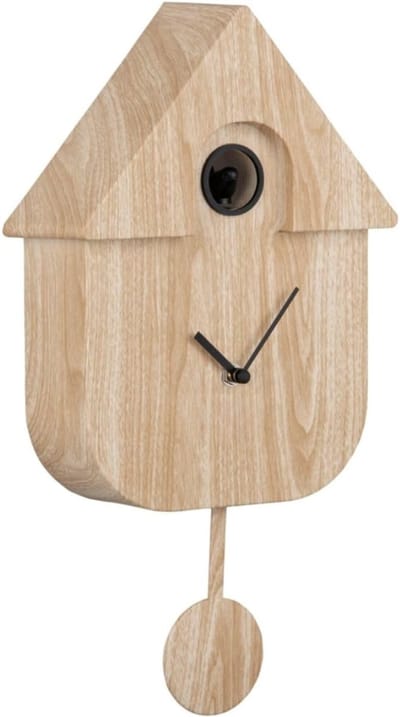 YOR® Koekoeksklok Modern - Koekoeksklok - Wandklok - met Kleurverloop en Wijzerplaat - Lichtbruin - 9 cm x 4 cm x 23 cm