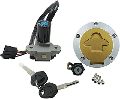 Motorfiets Contactslot - Sleutelset Tank - Veilige Start - Standaard Pasvorm - 1 Slot 2 Sleutels - Zwart
