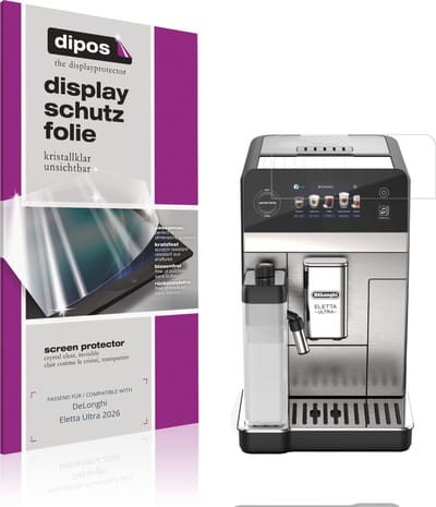 dipos – 2x Beschermfolie geschikt voor DeLonghi Eletta Ultra 2026 | Krasbestendige & heldere Screenprotector Ultra-Thin