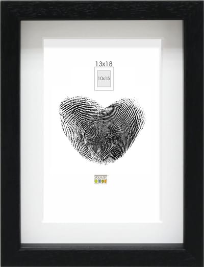 Deknudt Frames Fotolijst - zwart met passe-partout - 10x15 / 13x18 cm