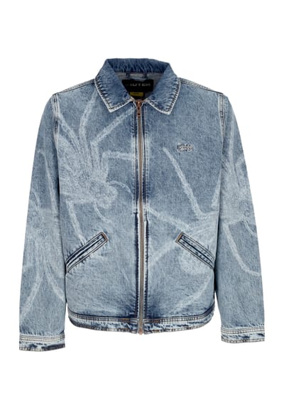 Jeans Men Spider Denim Ally Jacket Blue Bleach