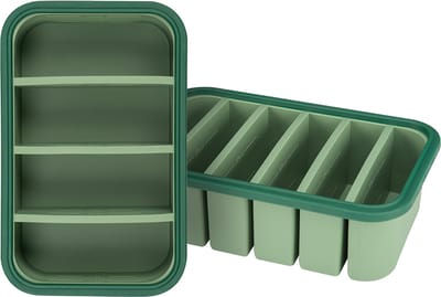 Bourgini Frosti Bits – Ontbijt & Lunch Meal Prep bakjes set – 2 Siliconen diepvriesbakjes – Lekvrij – BPA-vrij