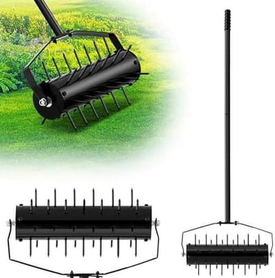 Tuinbeluchter - Handmatige Grasmaaier - Gezond Gras - Verstelbaar Gewicht - 40cm Werkbreedte - Zilver