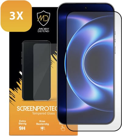 3-Pack MobyDefend Screenprotectors - Geschikt voor Xiaomi 17 Ultra - Screensavers Met Zwarte Randen - Gehard Glas