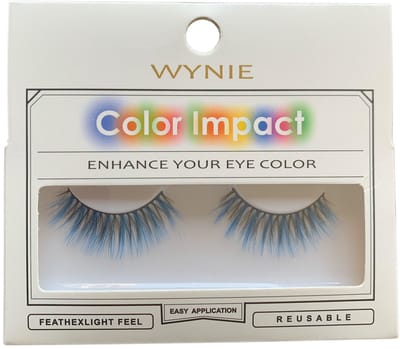 Wynie - Nep Wimpers - Valse Wimpers - Fake Lashes - Blauw Zwart - 1,7 cm. lang - Zonder lijm - 1 Paar - UA153417