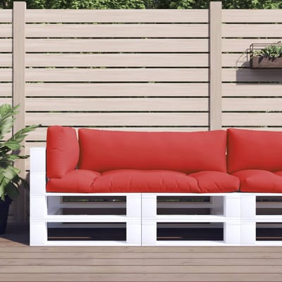 vidaXL - Palletkussens - 3 - st - stof - rood