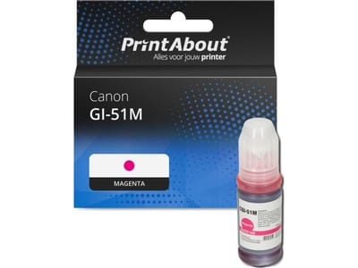 PrintAbout huismerk Inktcartridge GI-51M Magenta Geschikt voor Canon