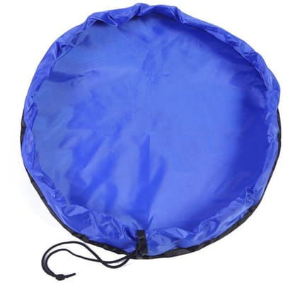 1 st Multifunctionele Draagbare Speelgoed Opbergzakken voor Kinderen Blokken Speelgoed Betrek voor Kerstcadeau met Mat Bouwen Diameter 50cm blauw