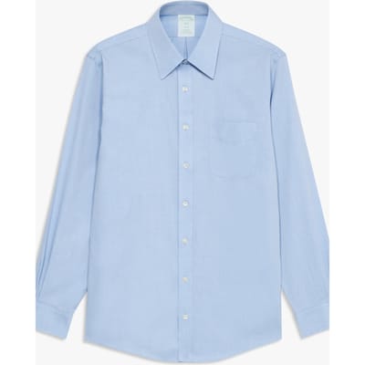 Brooks Brothers Non-iron Solid Shirt Light Blue Maat: 42/34 | Zakelijke Overhemden Outlet | Heren | Blauw