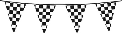 Finish feestversiering vlaggenlijn 6 meter - Race thema feestartikelen - Race vlaggen - Formule 1 vlag