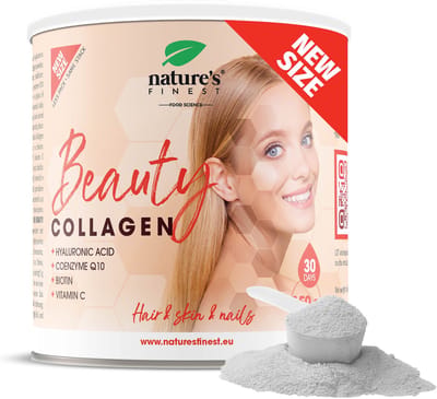 Nature's Finest Beauty Collageen met Hyaluronzuur - Collageenpoeder met Q10, Vitamine C en Zink - Ondersteunt een gezonde, gehydrateerde huid - Helpt rimpels verminderen en huidelasticiteit verbeteren - collagen supplement