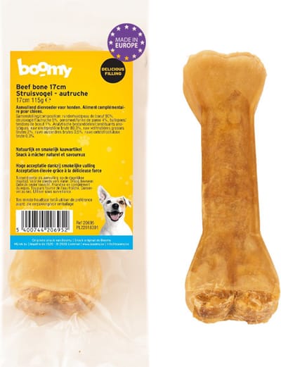 Boomy - Hondensnacks - Kauwstaaf hond - Beef Bone met struisvogel en collageen - 17cm - 2 x 1st