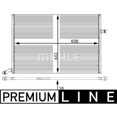 Lage-temperatuurRadiator, laadluchtRadiator MAHLE CIR 25 000P