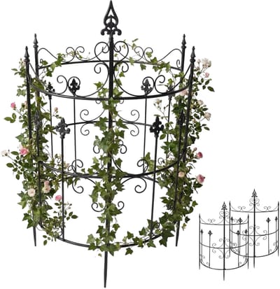 CLP Metalen klimrek set van 2 Klivia, decoratieve plantensteun met sierpunten antraciet
