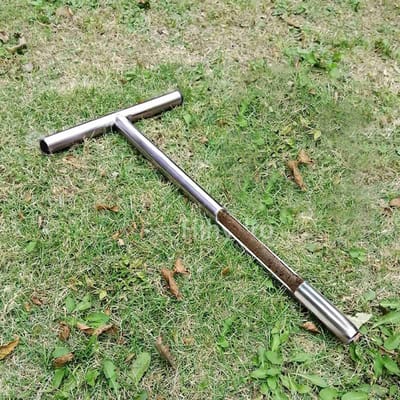 Draagbare Bodemsteker T-handvat Roestvrij Staal Handheld Bodemmonsternamegereedschap voor Huistuin Gazononderhoud beige