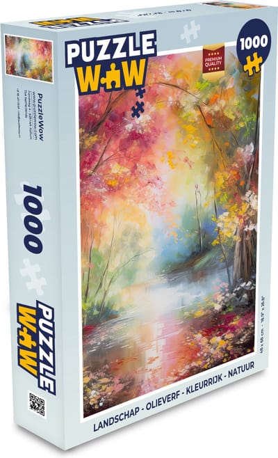 Puzzel Landschap - Olieverf - Kleurrijk - Natuur - Legpuzzel - Puzzel 1000 stukjes volwassenen