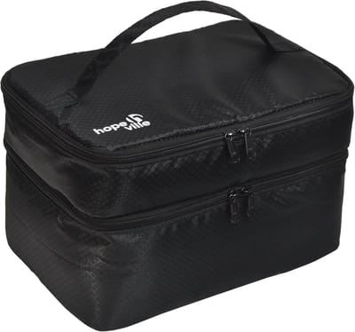 Extra grote reisorganizer - Make-uptas en Toilettas voor Dames, Ruime Opbergruimte voor Cosmetica en Accessoires, Zwart