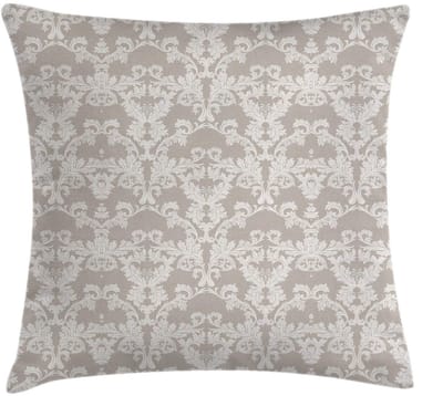 ABAKUHAUS Taupe Damast-Look Kussenhoes – Wasbaar – 50x50 cm