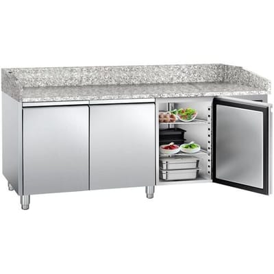 GGM Gastro Pizzakühltisch ECO - 2000x800mm - mit 3 Türen Zilver