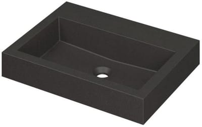 INK Momento Wastafel Quartz Zonder Kraangat - 600x450x90 mm - Quartz Zwart